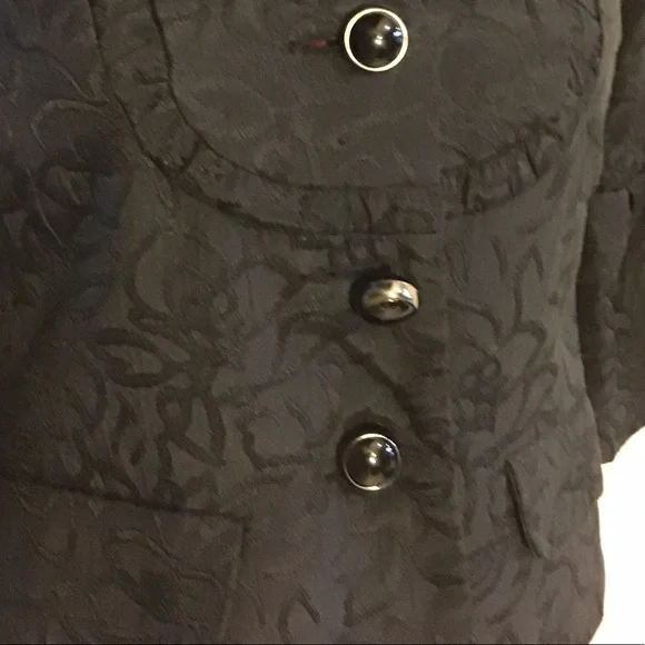 BB Dakota Black Floral Print 3/4 Sleeves Jacket Size 4 - Picture 2 of 9